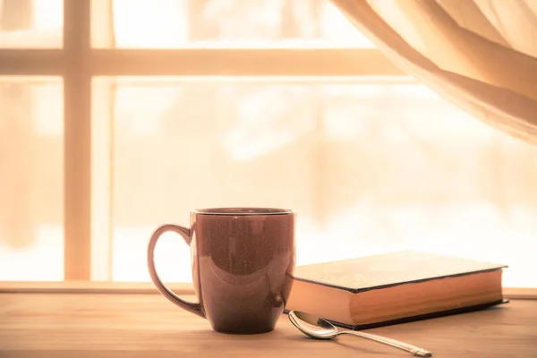 Morning Coffee Book — Stock Photo, Image