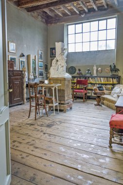 Roma, İtalya - Ekim 04, 2018: Roma 'daki Pietro Canonica Müzesi' nde sanat atölyesi