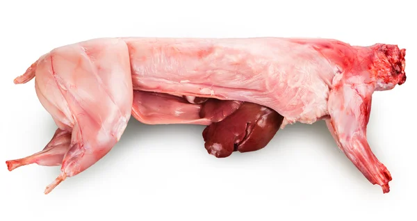 Bir tavşan derisi yüzülmüş leşini — Stok fotoğraf