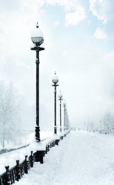 Kış Noel kar sahne