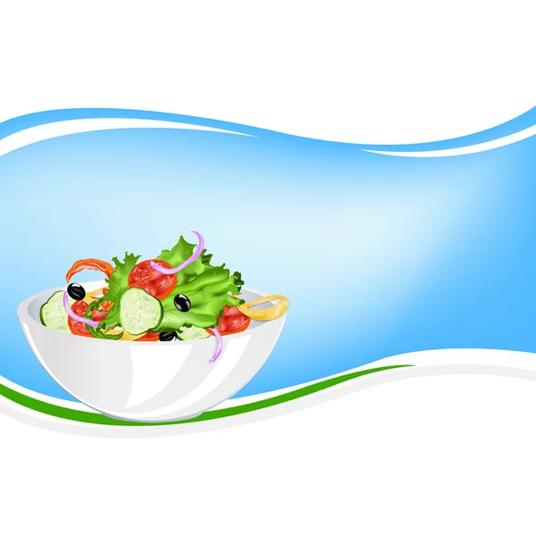 Ensalada de verduras frescas — Vector de stock