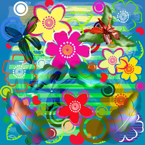 Virágok absztrakt background.floral, dekoratív díszek — Stock Vector