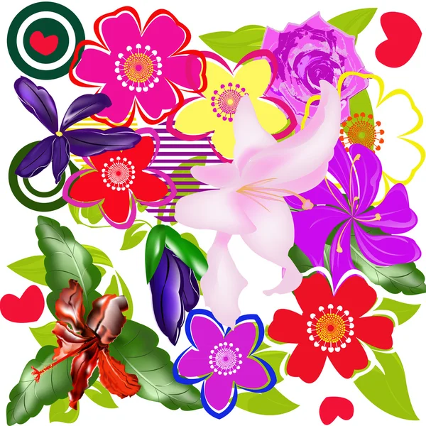 Virágok background.abstract dekoratív díszek — Stock Vector