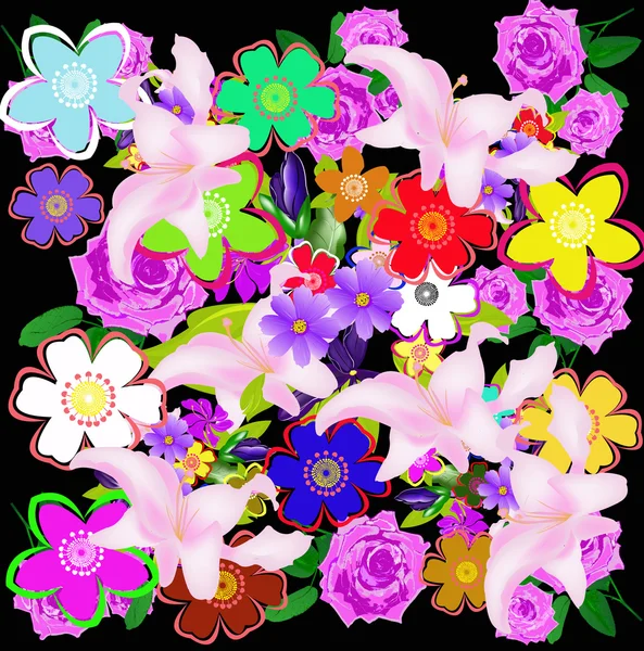 Bloemen achtergrond. — Stockvector