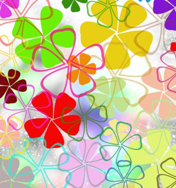 soyut çiçek desenli