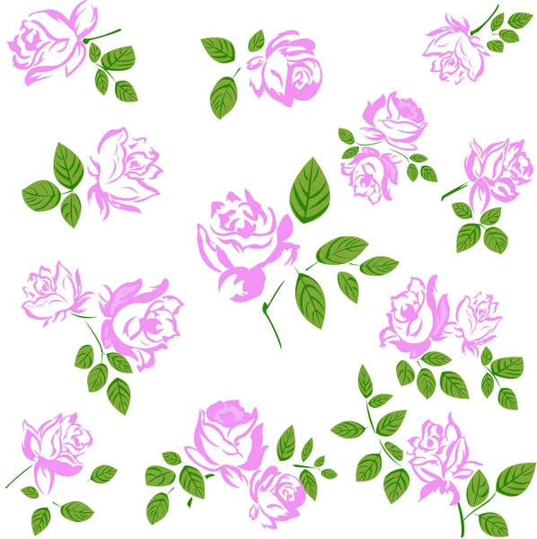 花玫瑰图案背景 — 图库矢量图片