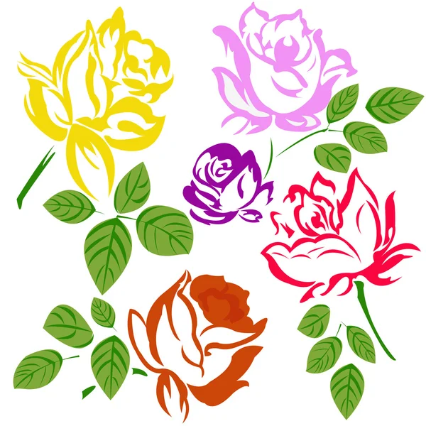 Bloemen rozen patroon achtergrond — Stockvector