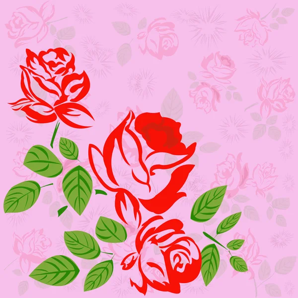 Τα τριαντάφυλλα λουλουδιών μοτίβο φόντου — Διανυσματικό Αρχείο