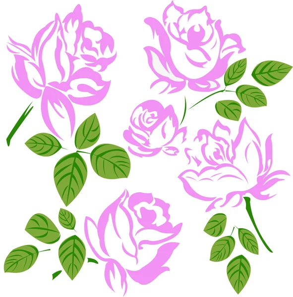 Flores rosas — Archivo Imágenes Vectoriales