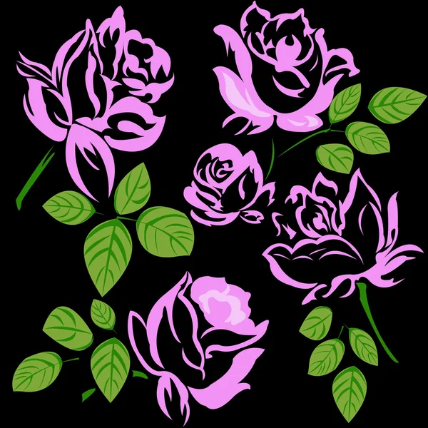 Bloemen, rozen — Stockvector