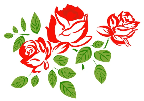 鲜花玫瑰 — 图库矢量图片