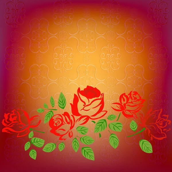 Fundo leste abstrato com rosas.Vector — Vetor de Stock