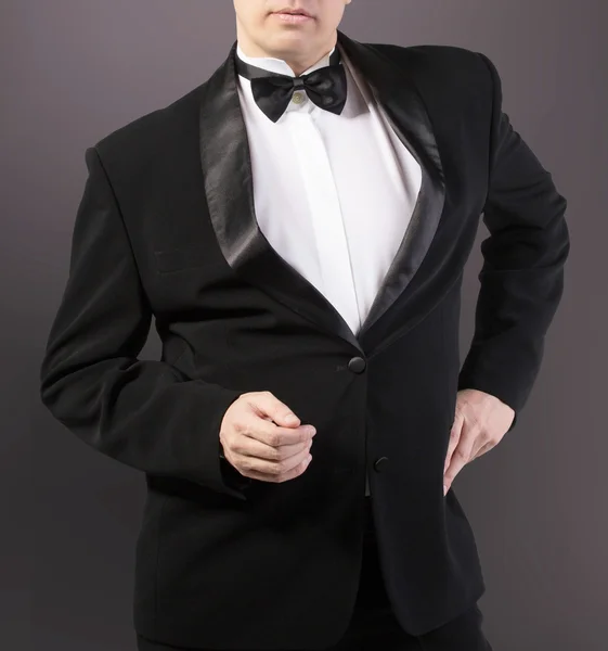 Classical Black Tuxedo Bow tie — Stock Photo, Image