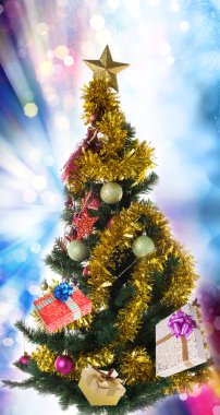 Gifts.New yıl ile yılbaşı ağacı