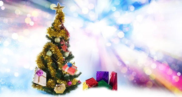 Christmas Eve tree with Gifts.New Year — Stock Photo, Image
