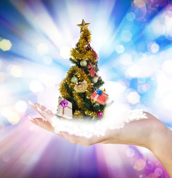 Christmas eve tree with Gifts — Stock Photo, Image