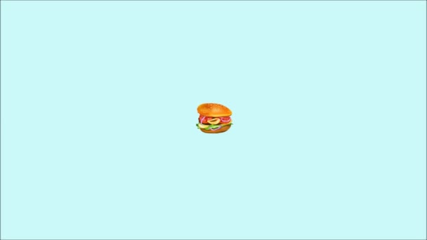 Jóízű Hamburger.Fast. Animáció — Stock videók