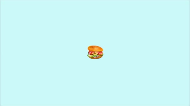 Lezzetli Hamburger.Fast yiyecek. Animasyon — Stok video