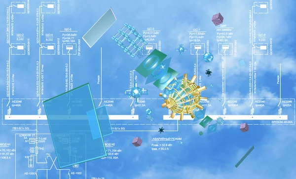 Tecnología de conexión Cosmos. Comunicación — Foto de Stock