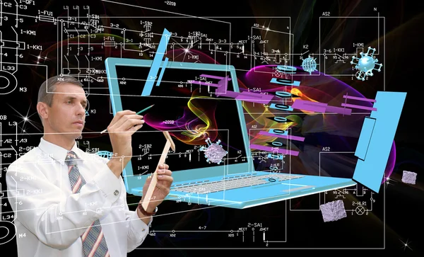 Inženýrství, projektování telekomunikačních technologií — Stock fotografie