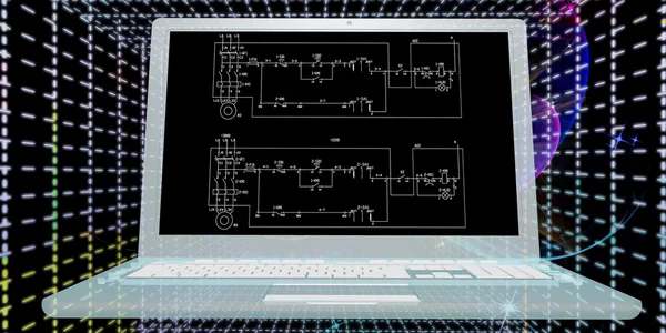 Industrial engineering computer designing — Stock Photo, Image