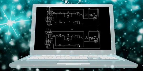 Industriell teknik dator design — Stockfoto