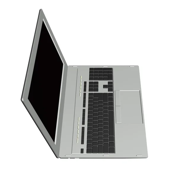 Neues Büromodell Laptop auf weißem Hintergrund.3d-Modell — Stockfoto