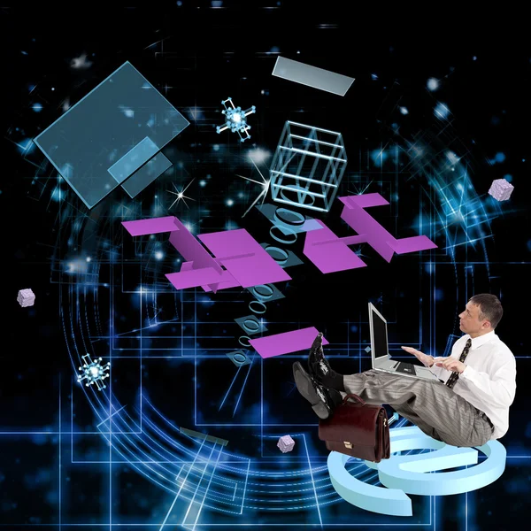 Science research in cosmic communications industry — Stock Photo, Image