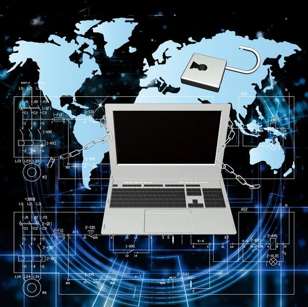 Biztonsági számítógép technologies.safety internet — Stock Fotó