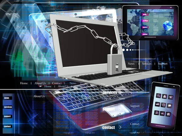 Sicurezza informatica technologies.safety internet — Foto Stock