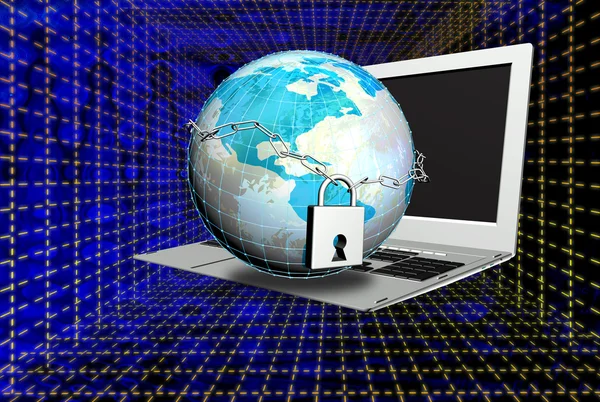 Criação de tecnologias inovadoras de segurança na Internet.Conceito de conexão de segurança — Fotografia de Stock