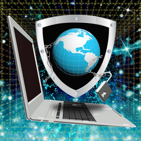 Zabezpieczeń komputera technologies.safety internet — Zdjęcie stockowe
