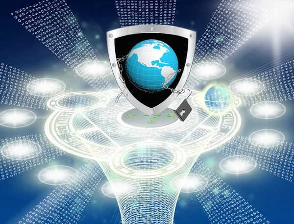 Tworzenia innowacyjnych technologii bezpieczeństwa w koncepcji połączeń Internet.Safety — Zdjęcie stockowe