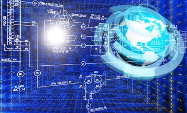 Bilim bilgisayar araştırma. Internet.Connection.Cosmos iletişim