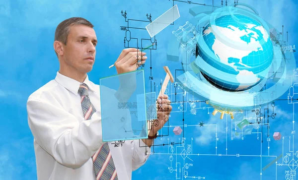 Engineering designing communications computer technologies.Industrial engineering connection — Stock Photo, Image