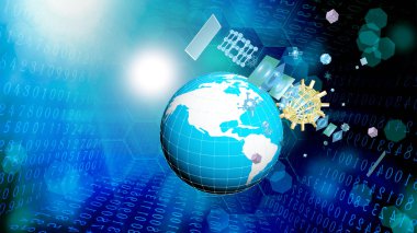 Globe Planet Earth arka plan üzerinde. Bağlantı teknolojileri. Internet kavramı