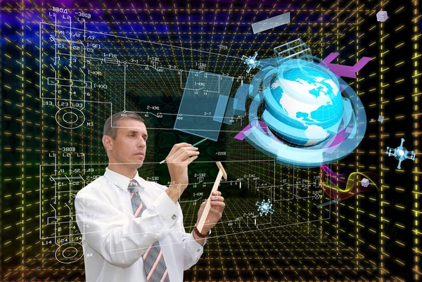 Engineering designing communications computer technologies.Industrial engineering connection — Stock Photo, Image