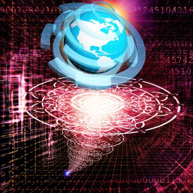 Globe Planet Earth arka plan üzerinde. Bağlantı teknolojileri. Internet kavramı