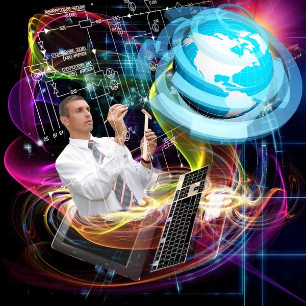 Engineering designing communications computer technologies.Industrial engineering connection — Stock Photo, Image