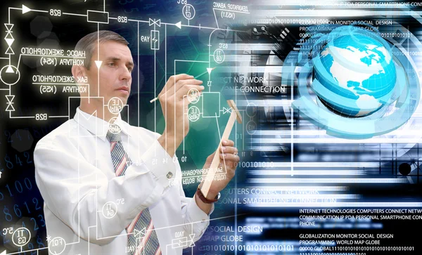 Engineering designing communications connection technologies — Stock Photo, Image