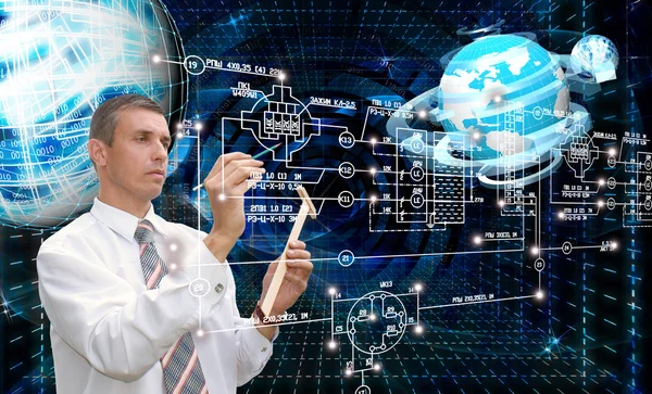 Engineering designing communications connection technologies — Stock Photo, Image