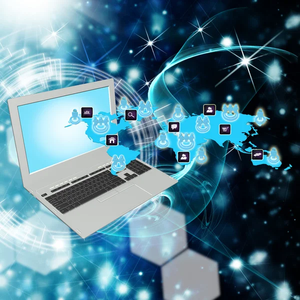 Internet technology concept of global business or social network connection — Stock Photo, Image