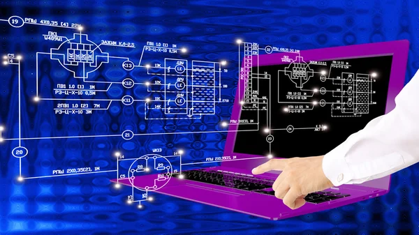 Oprichting engineering innovatie computertechnologie — Stockfoto