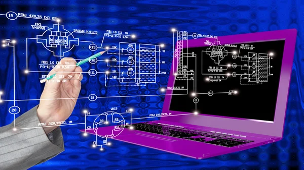 Generationens innovation modern dator verkstadsteknik — Stockfoto