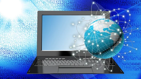 High-Speed-Laptop für globale Internet-Technologie — Stockfoto