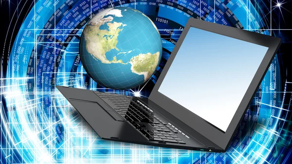 High-Speed-Laptop für globale Internet-Technologie — Stockfoto