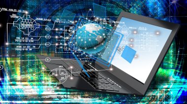 Küreselleşme bağlantı Internet teknolojisi. Üretimi