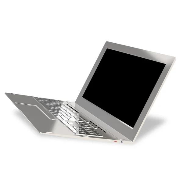 흰색 배경에 현대 노트북 근접 촬영 — 스톡 사진