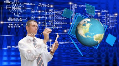 Küreselleşme bağlantı Internet teknolojisi. Üretimi