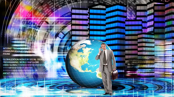 Financial business.Globalization Internet technology — Stock Photo, Image